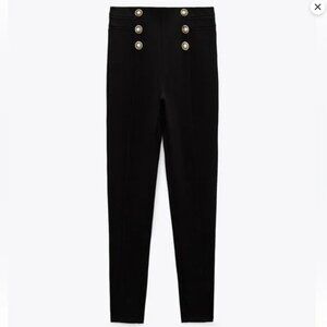Zara stretch leggings with buttons Size M NWOT